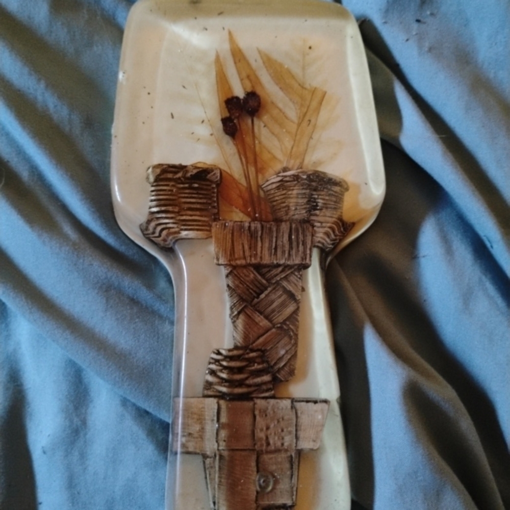 Handcrafted Ceramic Wall Art with Brown and Cream Accents